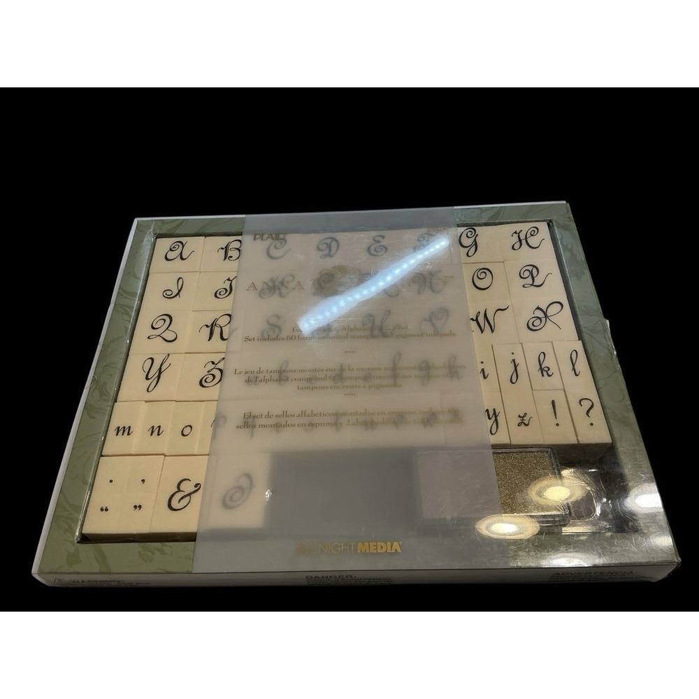 Anna Griffin Embellished Victorian Alphabet Stamp Set Upper & Lowercase Ink Pads